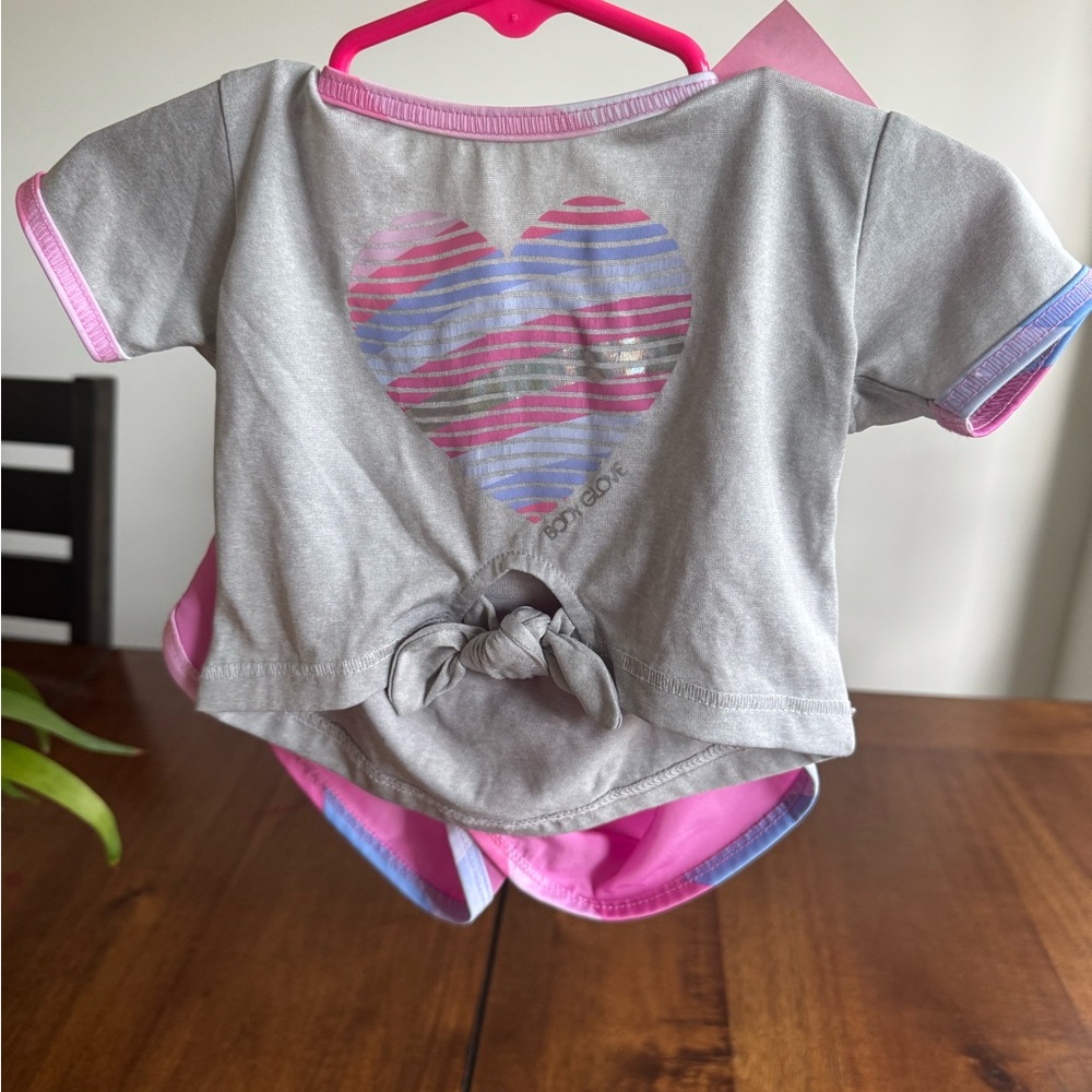 Gray and Pink Heart T-Shirt